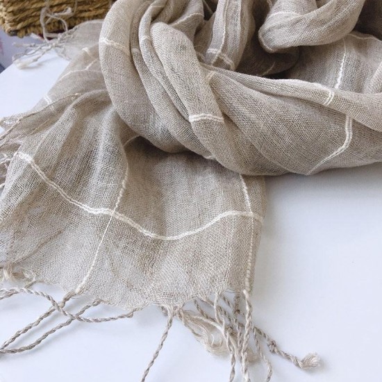 Textured Linen Blend Scarf